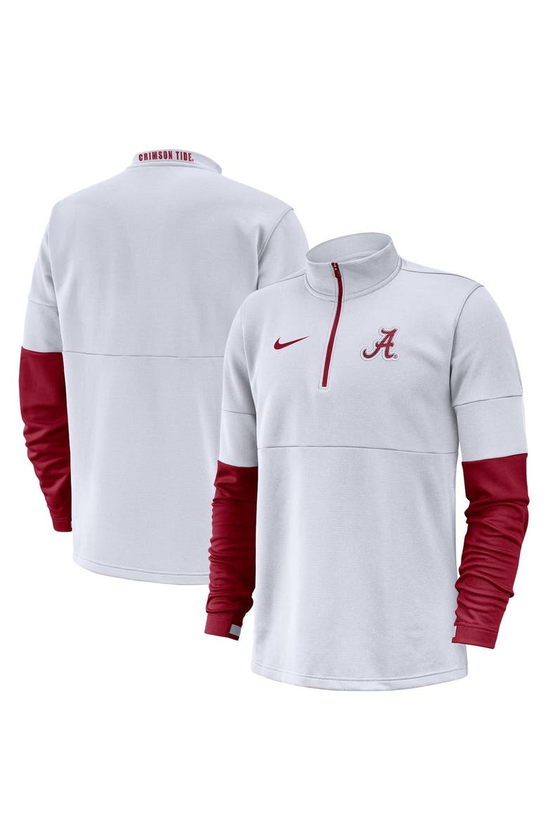 Nike Men's Nike White Alabama Crimson Tide Coaches Quarter-Zip Pullover Jacket, Main, color, 