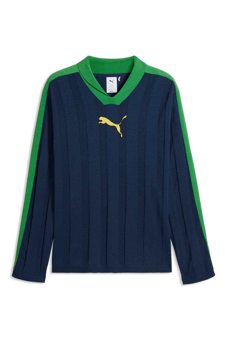 T7 Rib Long Sleeve Polo, Alternate, color, BLUE JEWEL