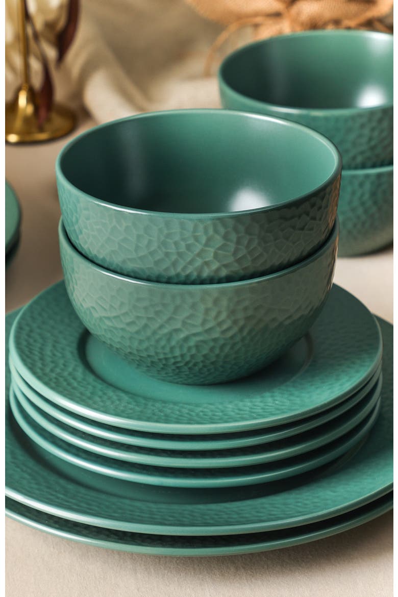 Topaz Stoneware 24-Piece Dinnerware Set, Alternate, color, Smoke Green