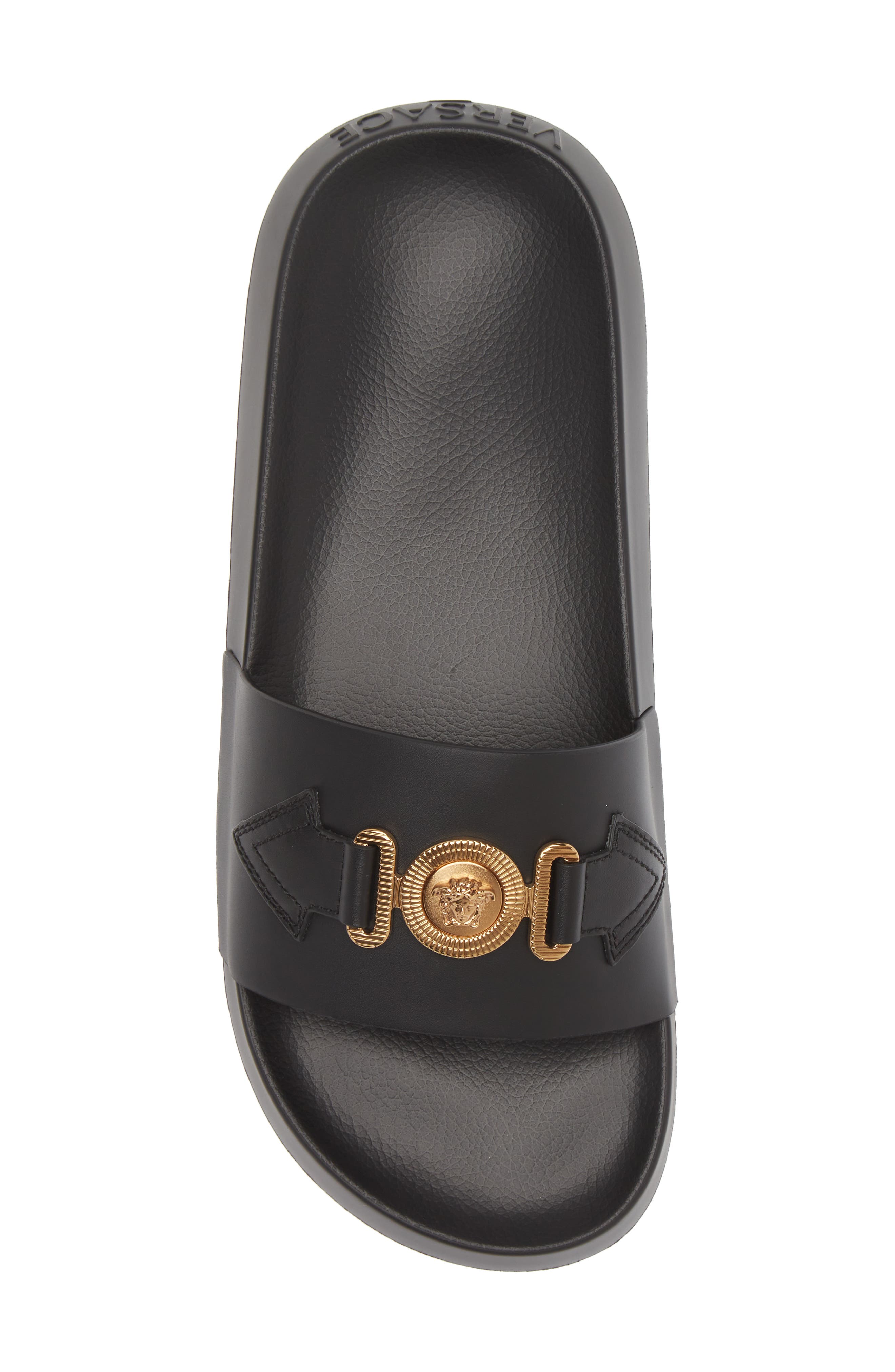 Versace Biggie Medusa Slide Sandal, Alternate, color, 