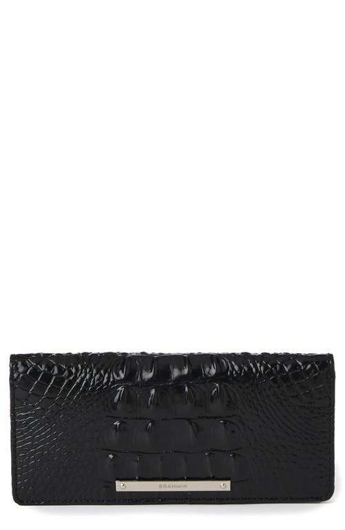 Brahmin Ady Croc Embossed Leather Bifold Wallet in Black  product