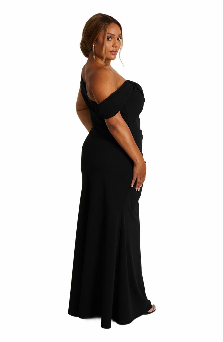 QUIZ Plus Size Cold Shoulder Detail Maxi Dress, Alternate, color, 