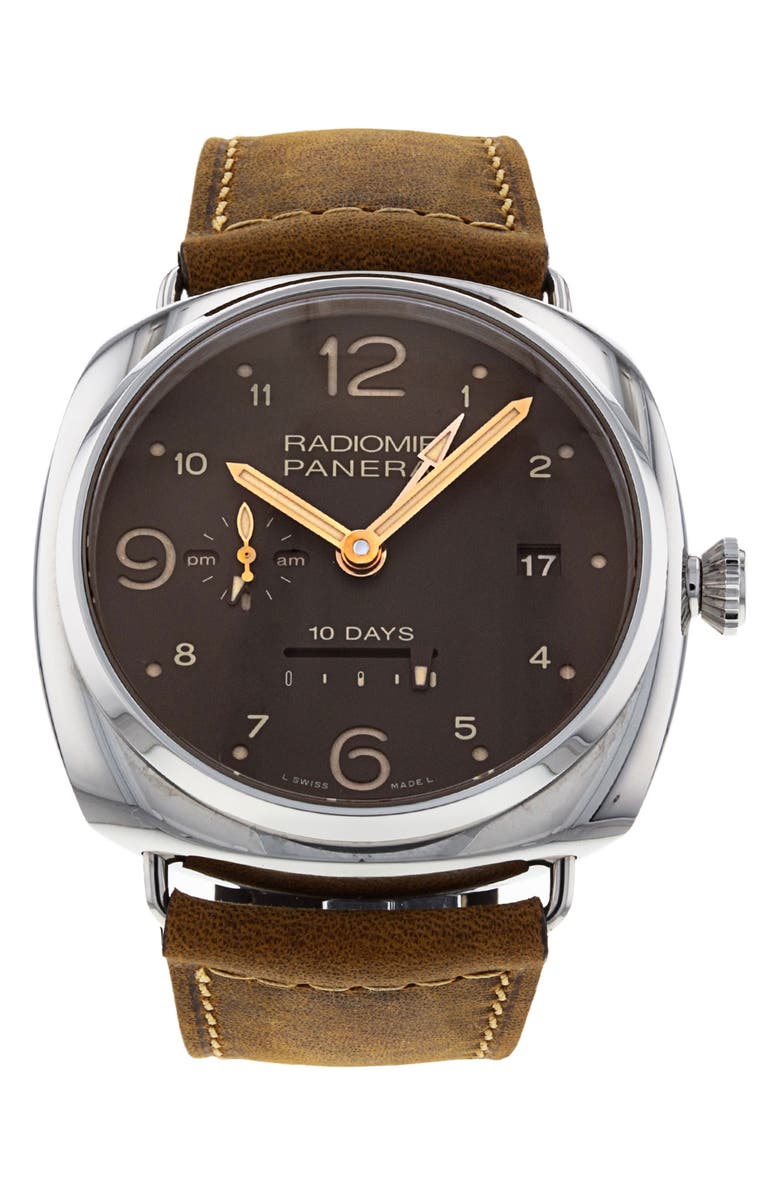 Watchfinder & Co. Panerai Preowned Radiomir Automatic Leather Strap Watch, 47mm, Main, color, 
