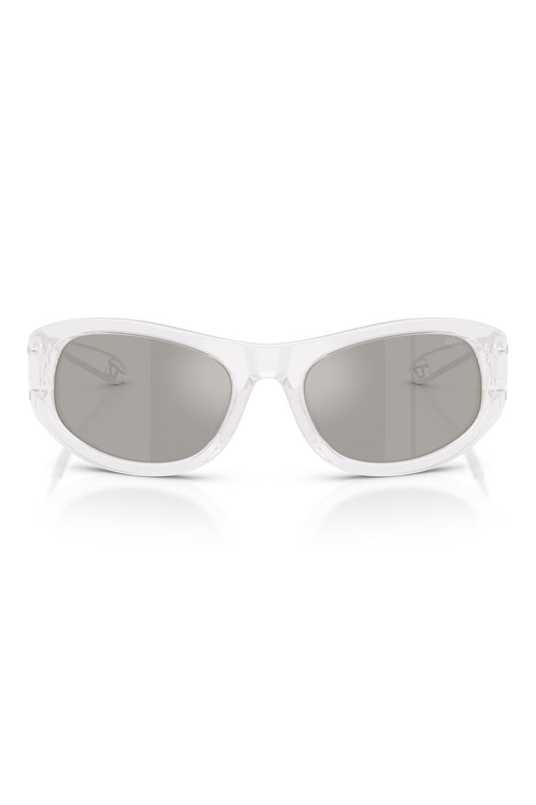 DL2007U 57mm Cat Eye Sunglasses, Main, color, OPAL WHITE / MIRROR SILVER
