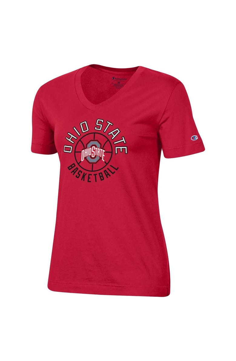 Champion Women's Champion Scarlet Ohio State Buckeyes Basketball V-Neck T-Shirt, Alternate, color, 