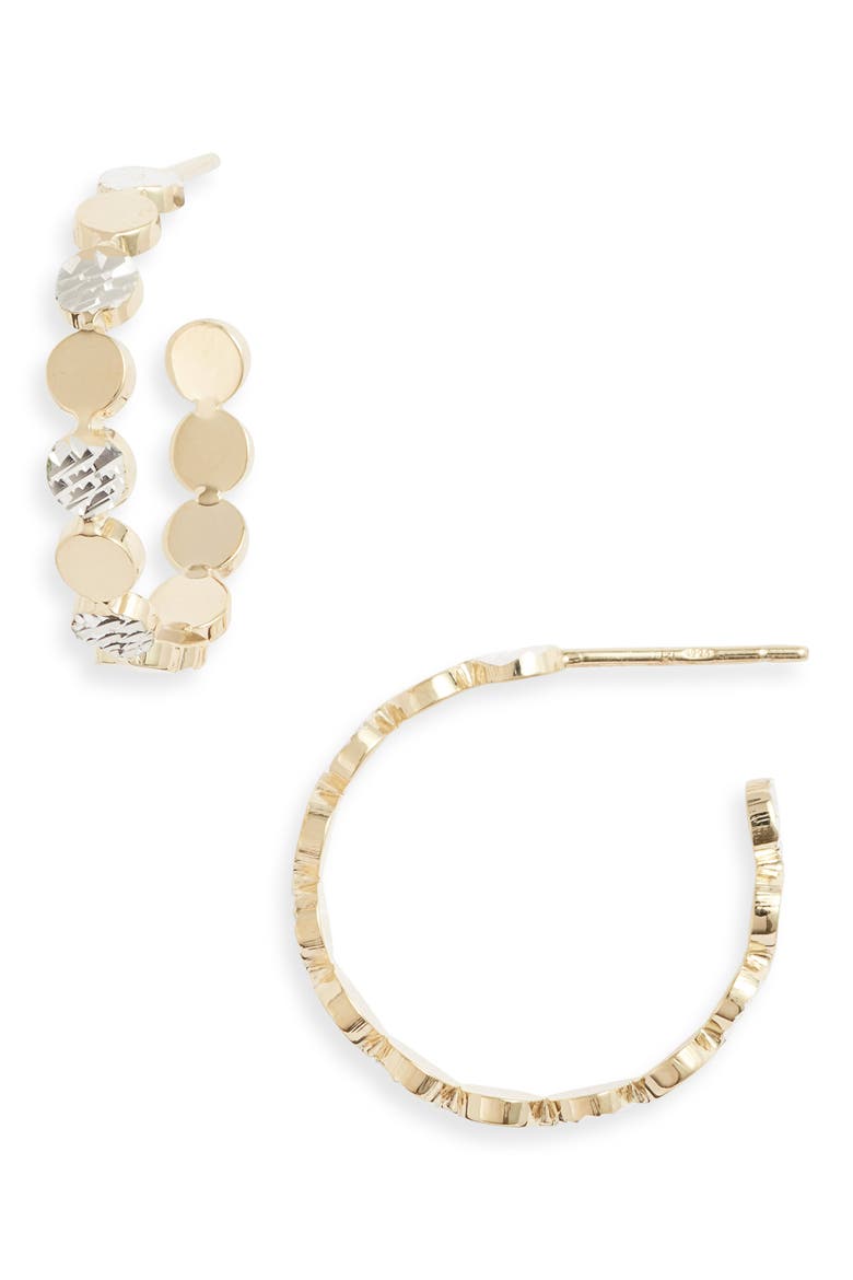 Bea Small Two-Tone Hoop Earrings, Main, color, TWO-TONE