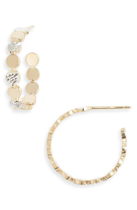 Bea Small Two-Tone Hoop Earrings
