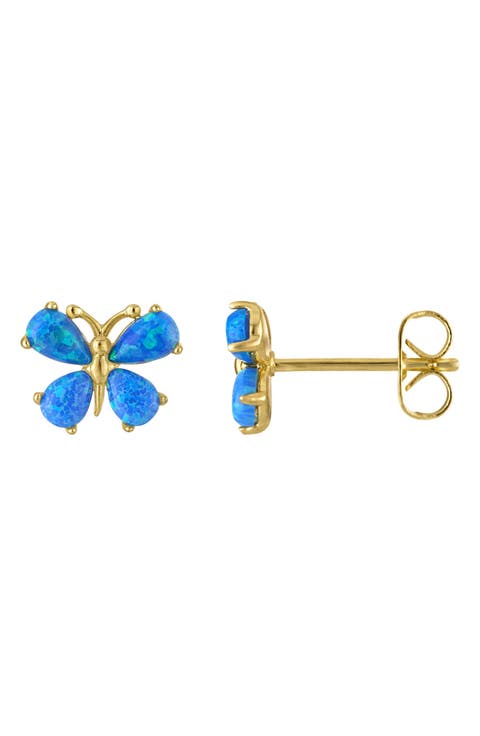 Opal Butterfly Stud Earrings
