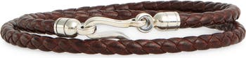 Men's Euro Braided Leather Double Wrap Bracelet