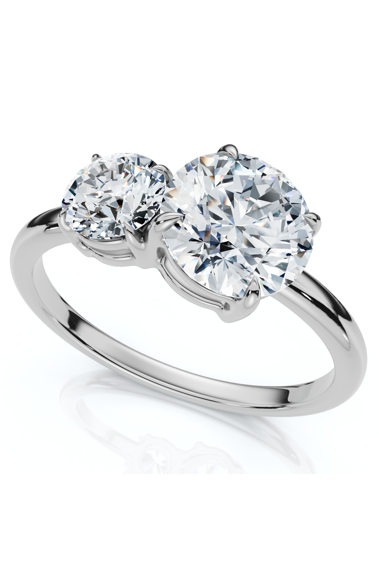 1 1/2Ct Two Stone Toi Et Moi Diamond Ring 14k Gold or Pt Lab Grown, Alternate, color, 14k White Gold