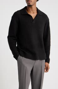 Open Edit Bouclè Polo Sweater