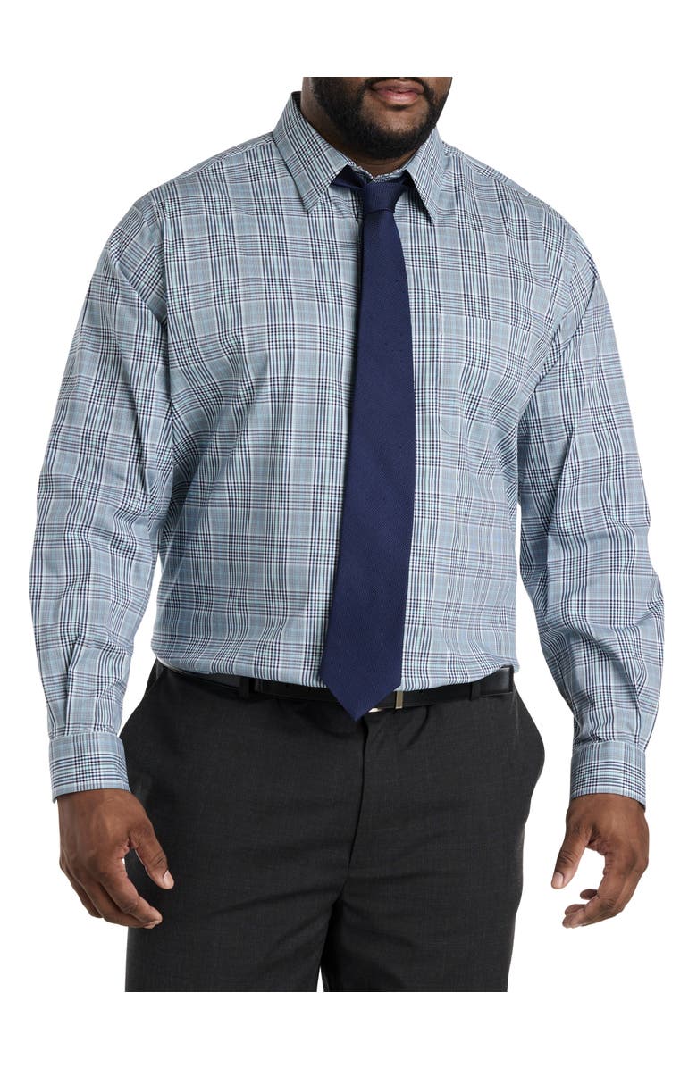 Oak Hill by DXL Plaid Dress Shirt, Alternate, color, Blue Multi
