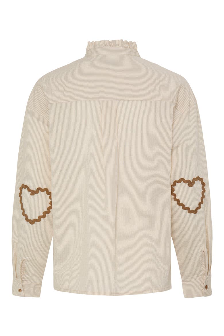 Luanna Ruffle Collar Striped Shirt, Alternate, color, BIRCH/TOASTED COCONUT STRIPE