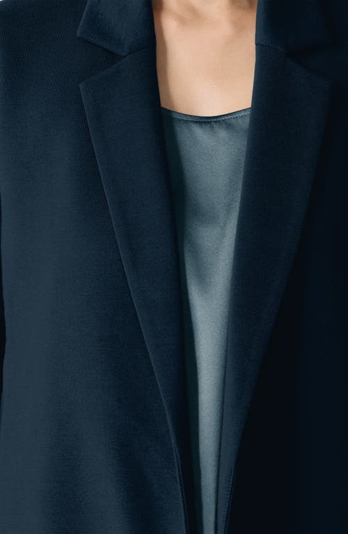 Eileen Fisher Notched Lapel Ponte Blazer In Blue