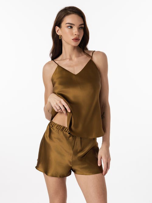 Silksilky Silk Spaghetti Strap Camisole Pajama Set