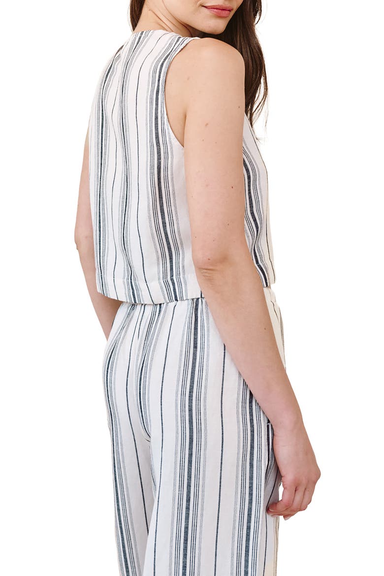 Stripe Sleeveless Half Placket Crop Pullover, Alternate, color, BOARDWALK STRIPE