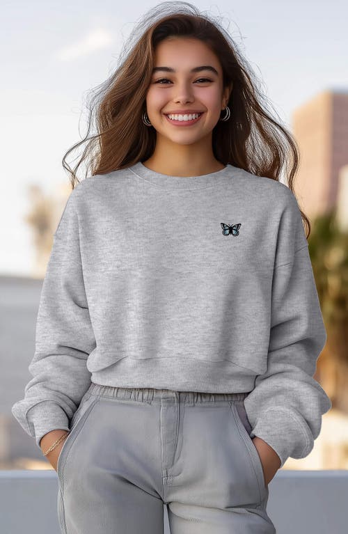 Dalix Butterfly Relaxed Sweatshirt In Heather Gray