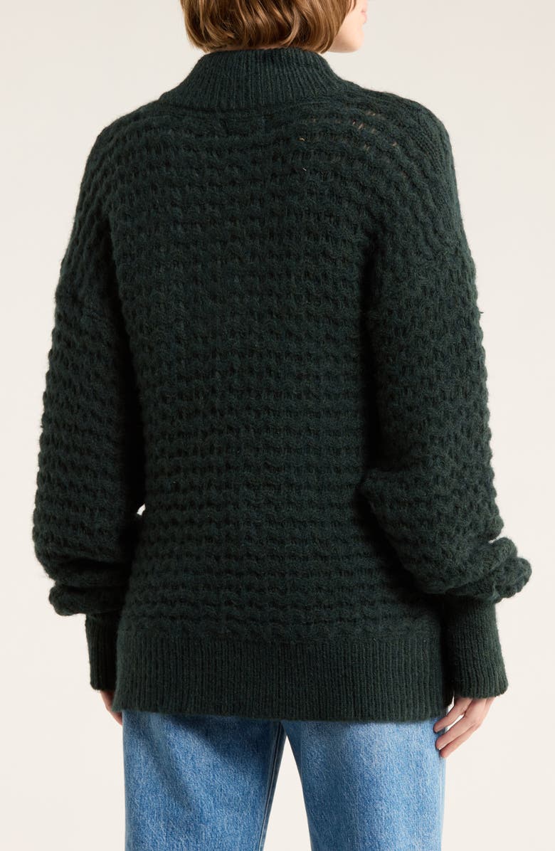 FRNCH Rym Half Button Sweater, Alternate, color, Vert Foret