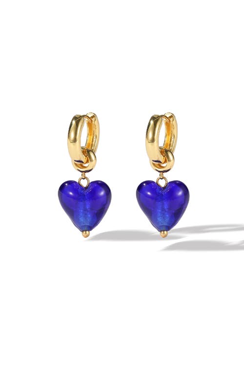 Classicharms Women's Esmée Blue Glaze Heart Dangle Earrings In Blue