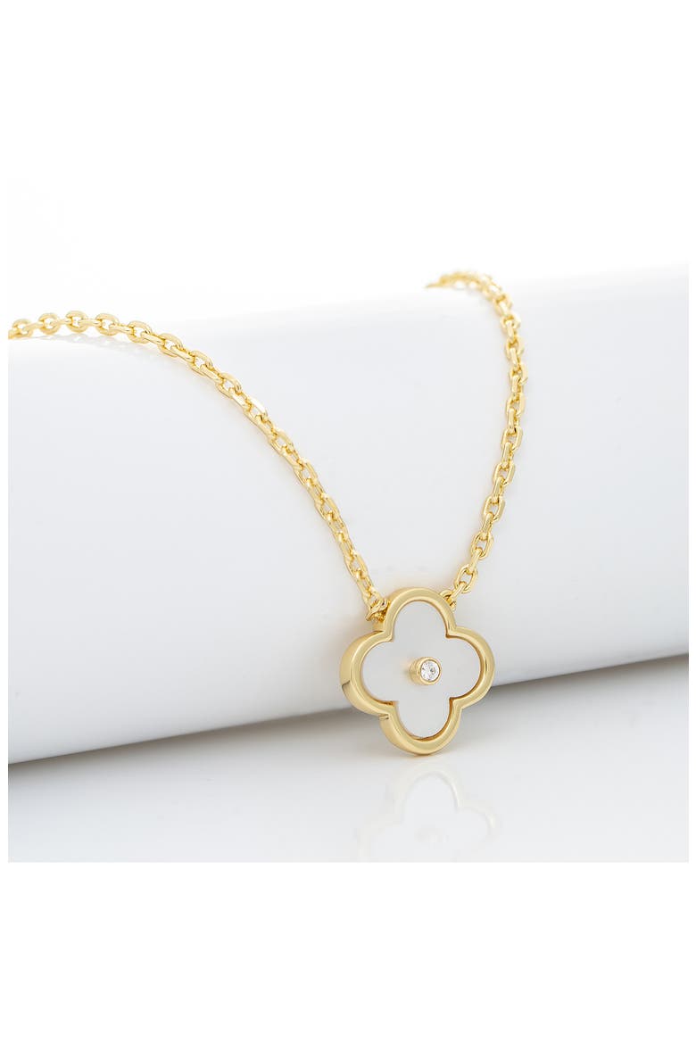 Faux Pearl Flower Station Necklace, Alternate, color, MOTHER OF PEARL