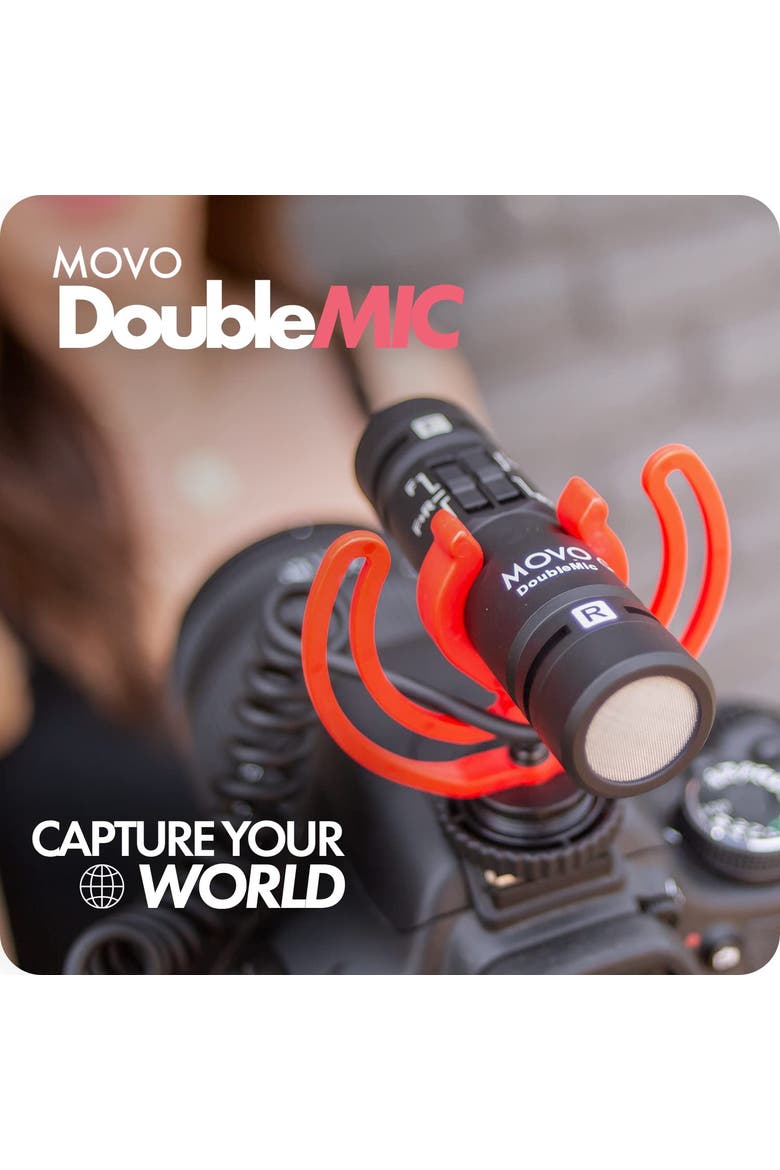 DoubleMic V2 Two-Sided Shotgun Mic for Camera Vlogging - Dual Capsule External Microphone for iPhone, Android, Smartphones and DSLR Camcorders, Alternate, color, Black