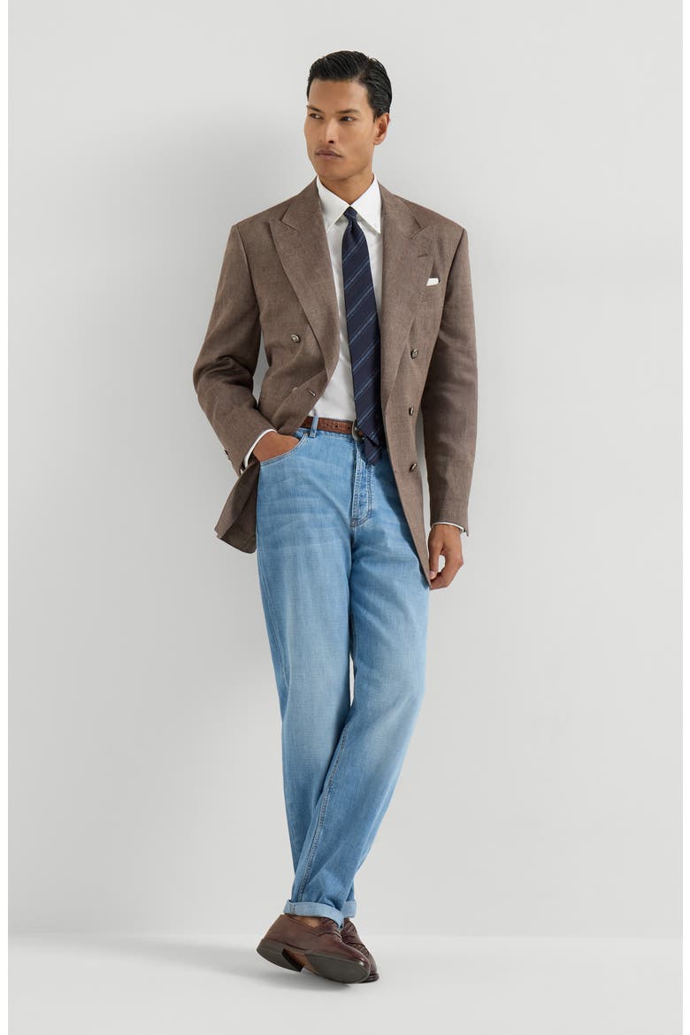 Iconic fit five-pocket trousers, Alternate, color, Light Blue Denim