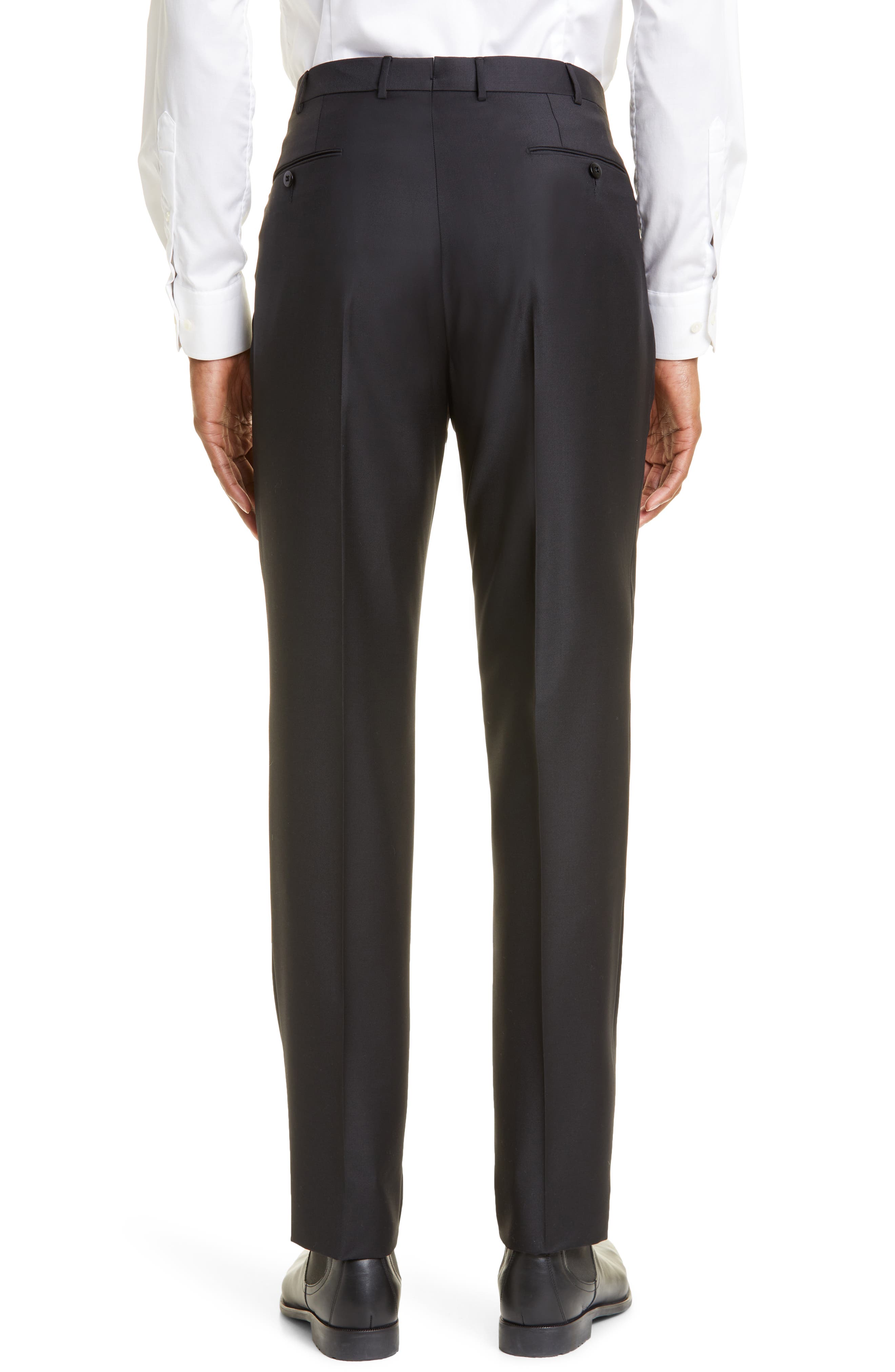 Flat Front Slim Fit Wool Pants - image 2