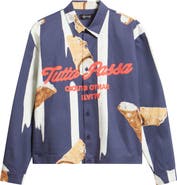 SANTO STUDIO Cafe Graphic Button-Up Shirt