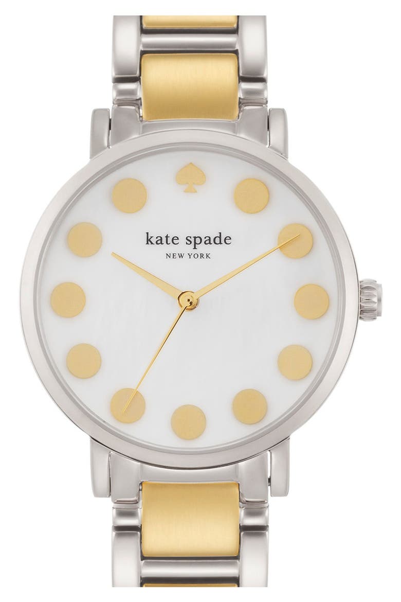 'gramercy' dot dial bracelet watch, 34mm, Main, color, SILVER/ GOLD