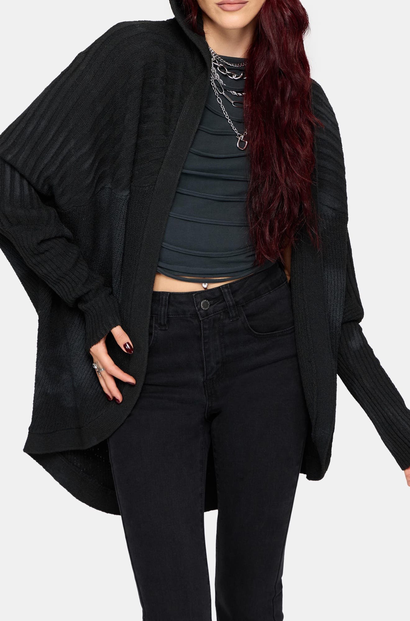 Disturbia Morpho Cocoon Hooded Cardigan (Women) | Nordstrom