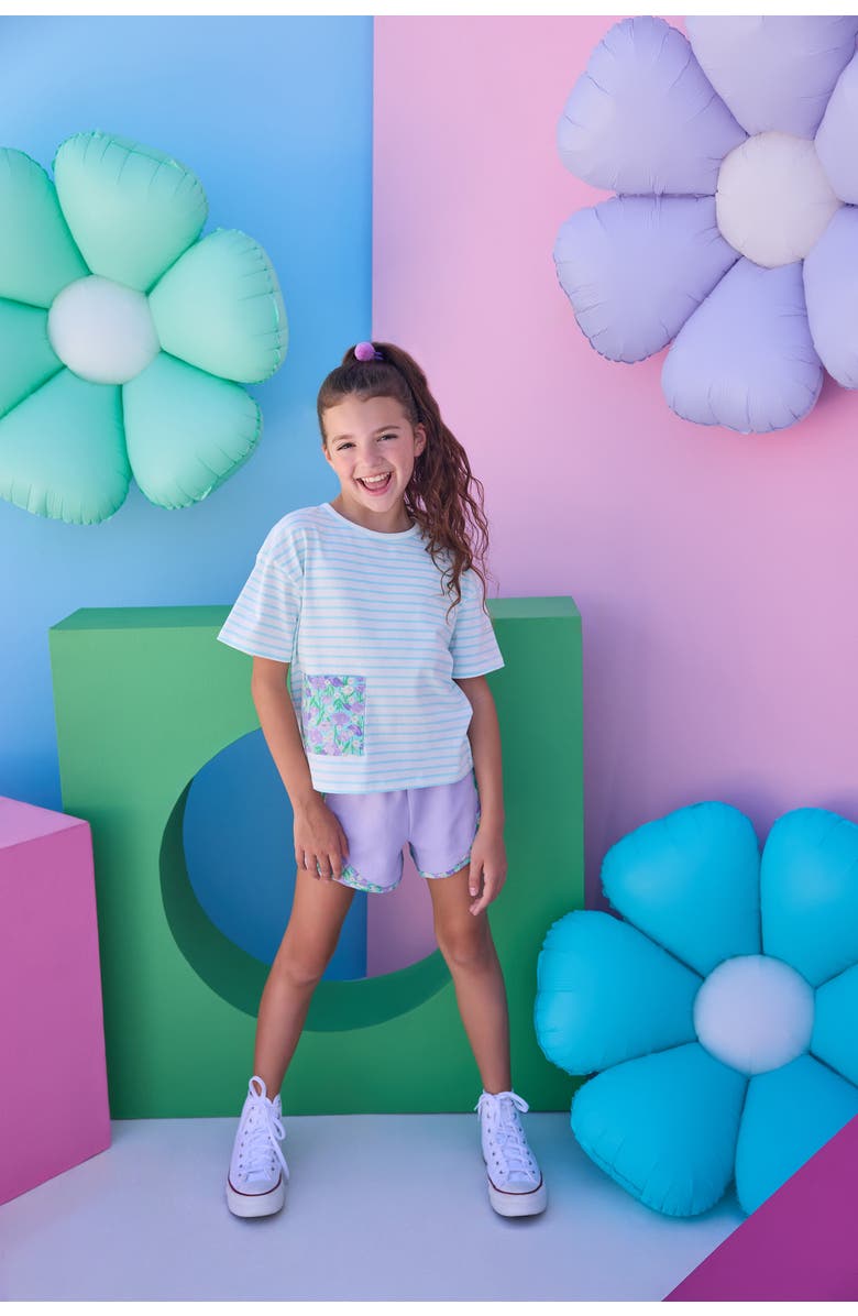 BISBY Kids' Boxy Stripe Tee, Alternate, color, Tillies Tulips