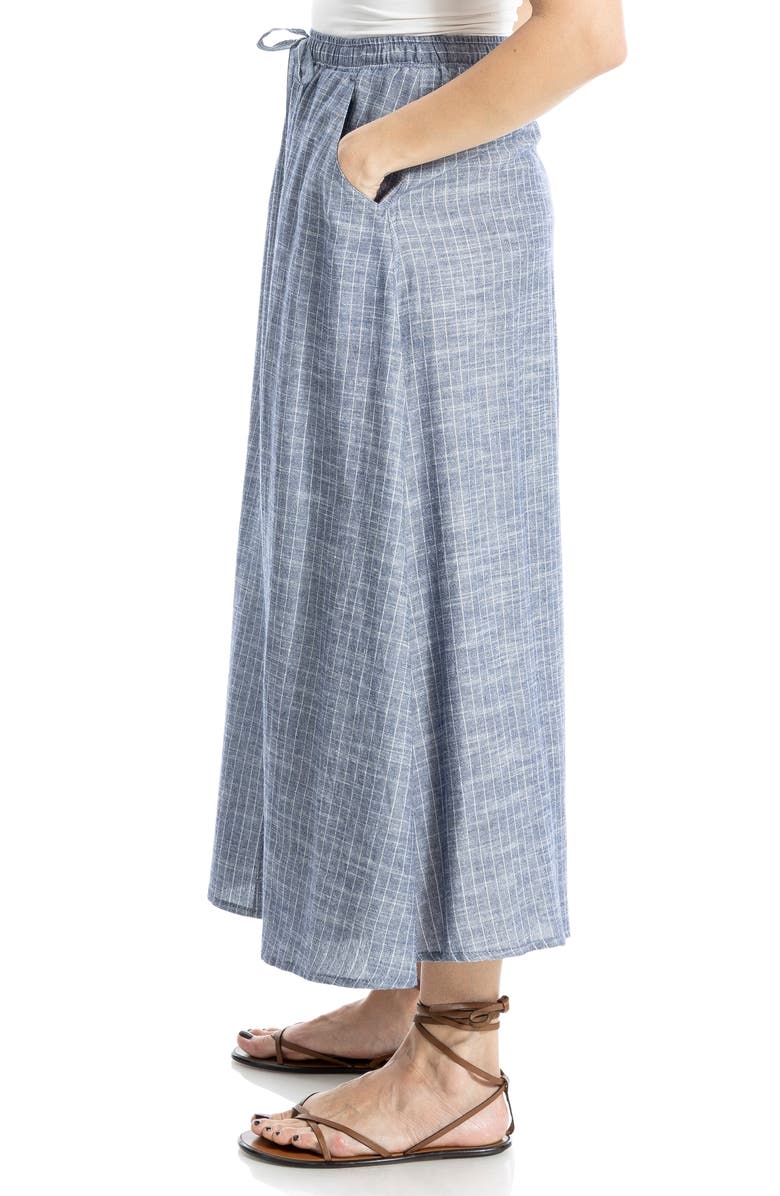 MAX STUDIO Drawstring Circle Skirt, Alternate, color, Navy/ White Pin Stripe