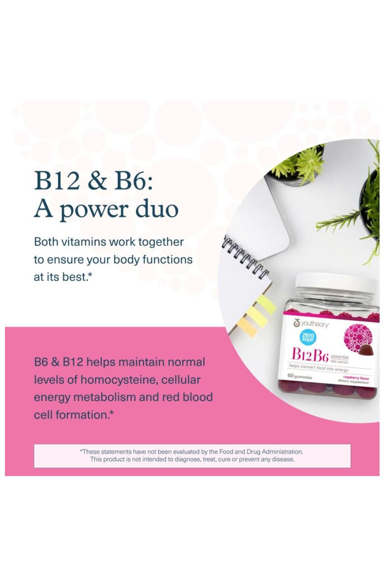 Vegan B12 B6 Brain Energy Immunity Support Gummies 60 Gummies, Alternate, color, None
