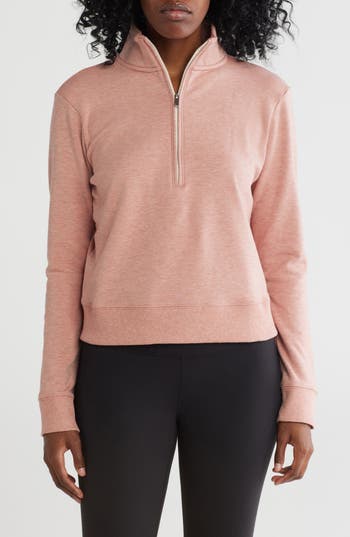 Travismathew Cloud Half Zip Pullover In Heather Brick Dust