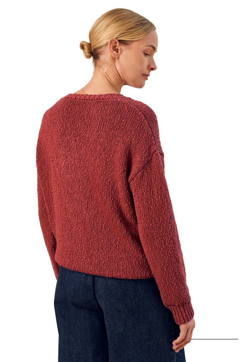 Slub Knit Button Detail Sweater, Alternate, color, Clay
