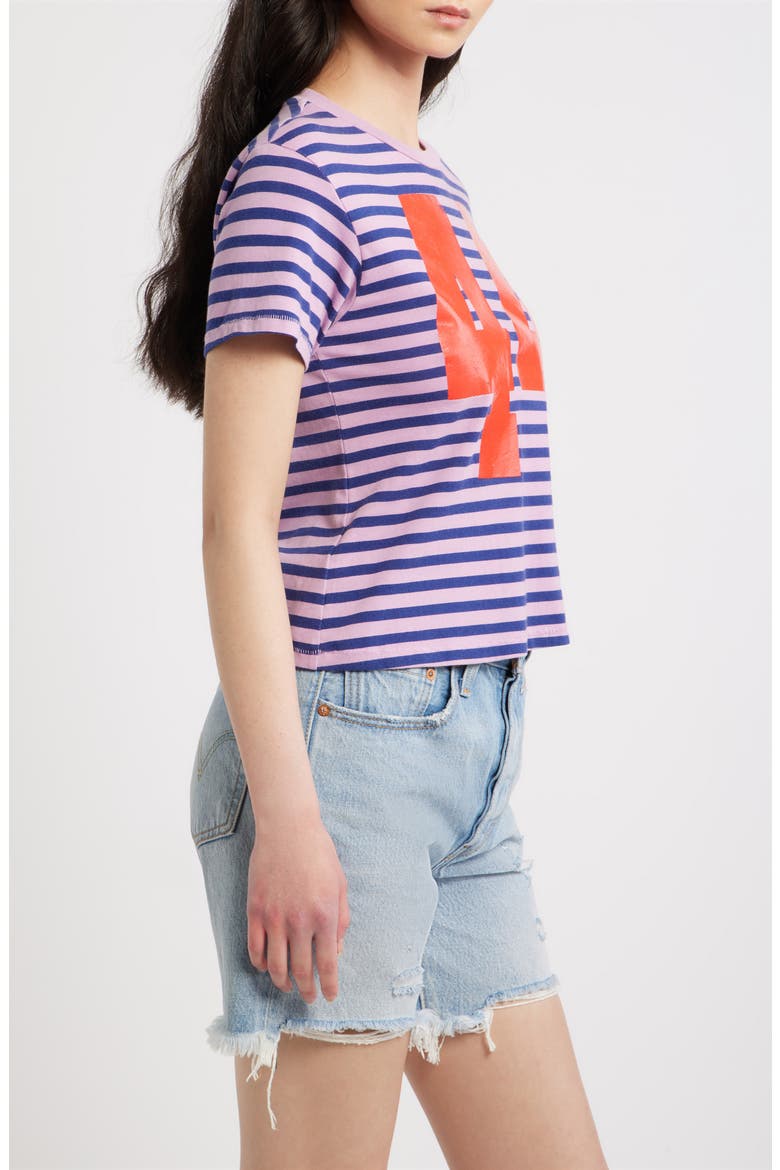 44 Stripe Crop Graphic T-Shirt, Alternate, color, HAZY ORCHID COMBO