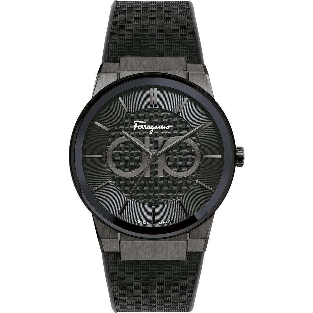 Ferragamo Sapphire Rubber Strap Watch, 41mm