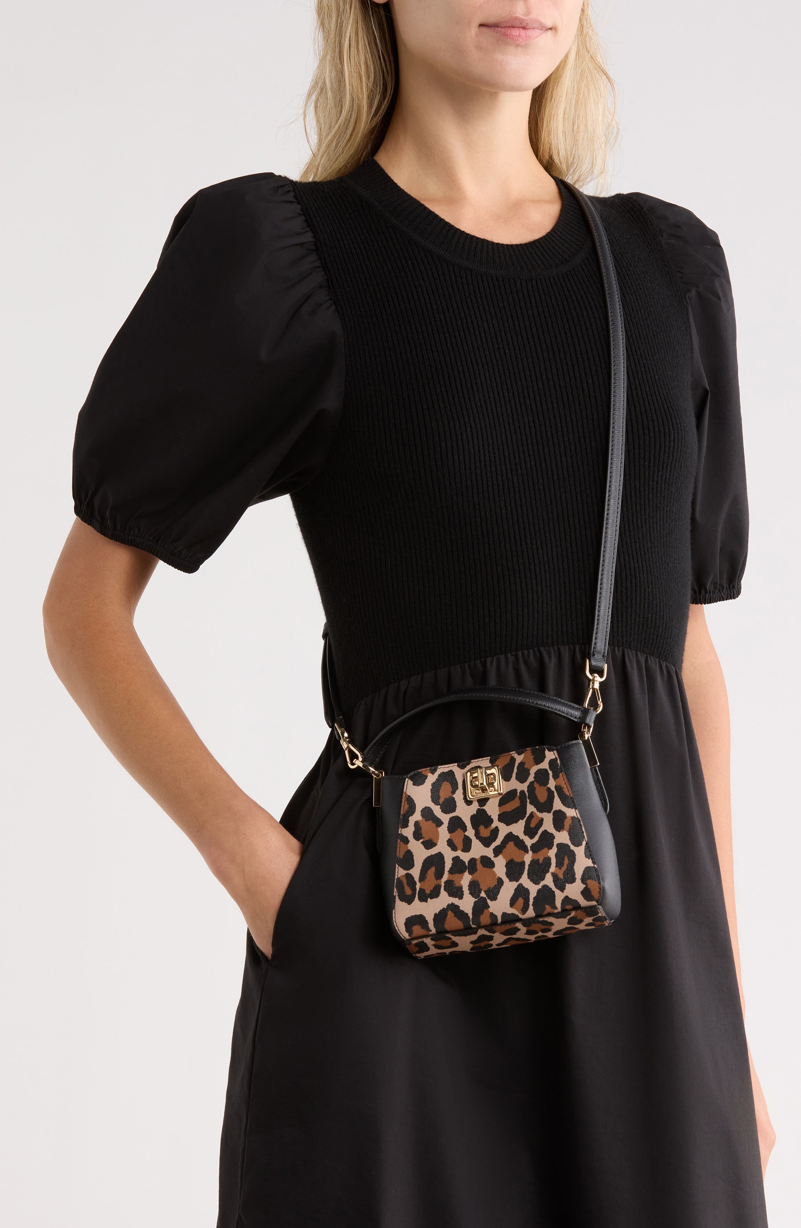 phoebe spotted leopard print top handle bag, Alternate, color, BROWN MULTI