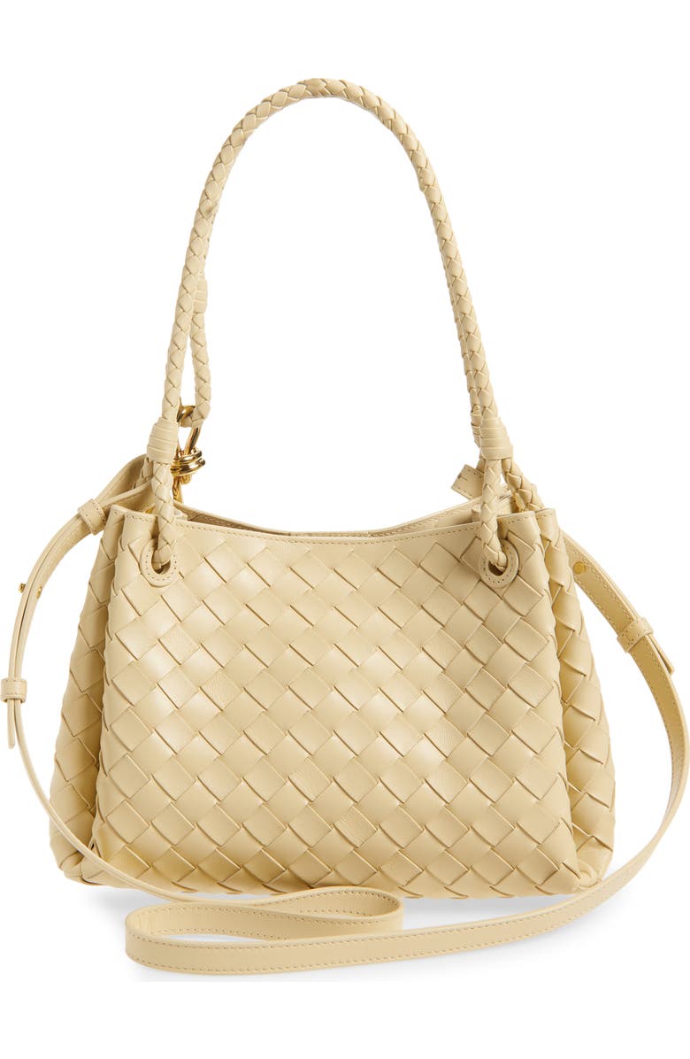 Bottega Veneta Small Parachute Intrecciato Leather Shoulder Bag, Alternate, color, 9712 Tufo-Muse Brass
