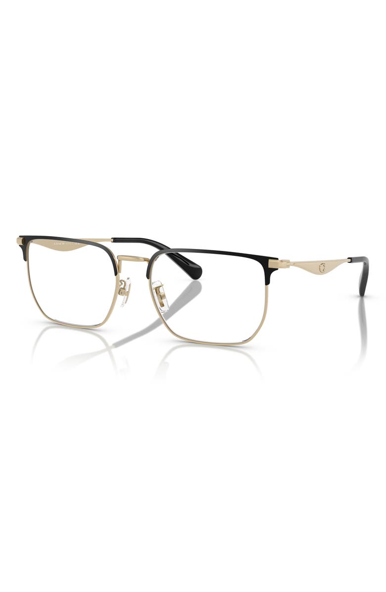 COACH 57mm Rectangular Optical Glasses, Alternate, color, 