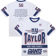 Mitchell & Ness Men's Mitchell & Ness Lawrence Taylor White New York Giants Name & Number Team Origins Vintage Logo T-Shirt