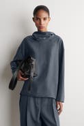 COS Crinkled-silk Funnel-neck Top