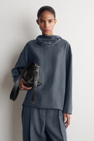 COS Crinkled-silk Funnel-neck Top