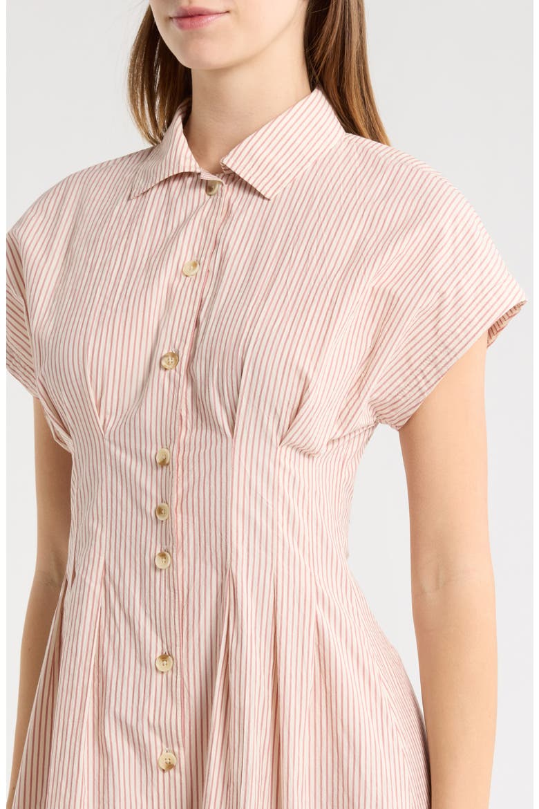 Arden Midi Shirtdress, Alternate, color, RUST/ WHITE STRIPE