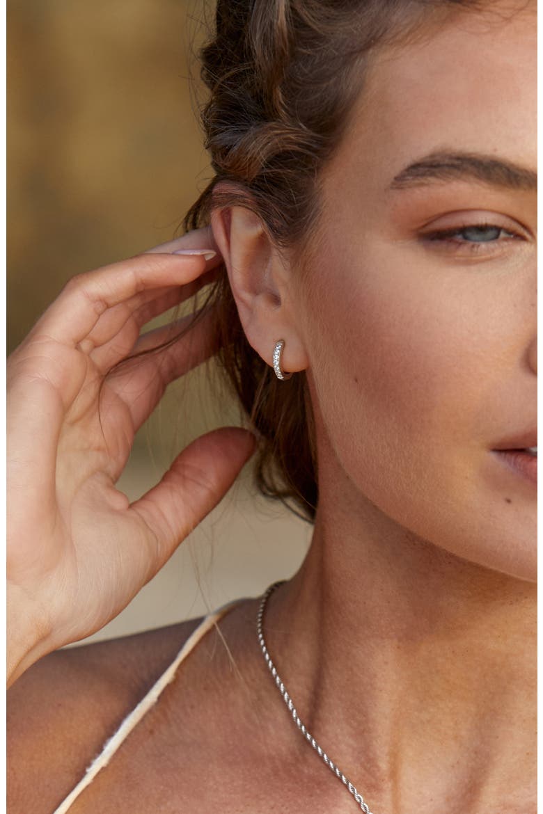 Tiny Gold Hoop Earrings, Alternate, color, Silver