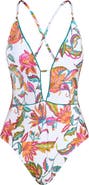Sunshine 79 Wild Vines Plunge One-Piece Swimsuit