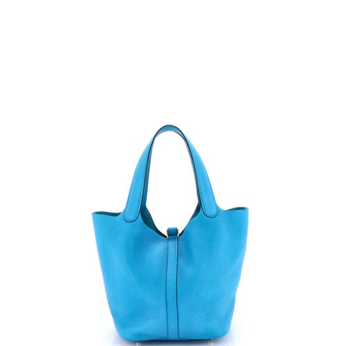 Pre-owned Hermes Hermes Picotin Lock Bag Clemence Mm In Blue