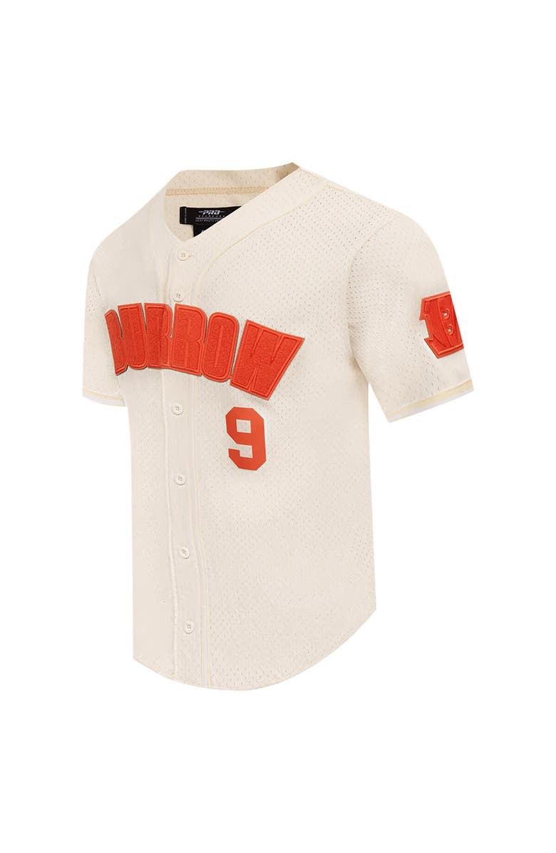 PRO STANDARD Men's Pro Standard Joe Burrow Cream Cincinnati Bengals Name & Number Triple Tonal Button-Up Baseball Jersey, Alternate, color, Cream