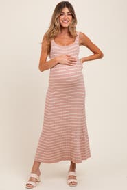 PinkBlush Lightweight Rib Fit And Flare Midi Dress