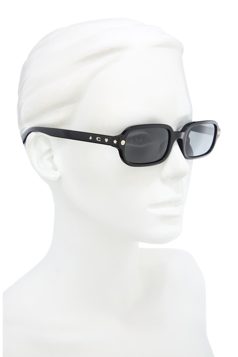 51mm Rectangle Sunglasses, Alternate, color, BLACK / GREY SOLID